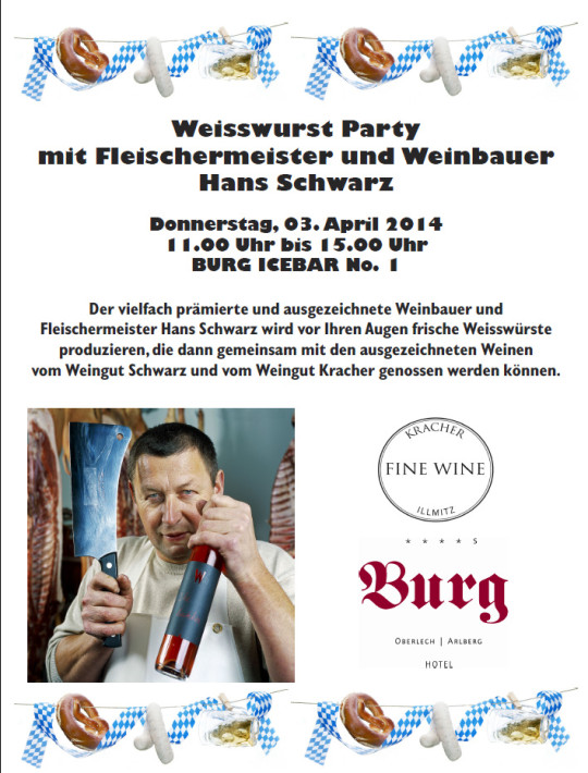 Weisswurst Party in der BURG ICEBAR Lech / Oberlech am Arlberg
