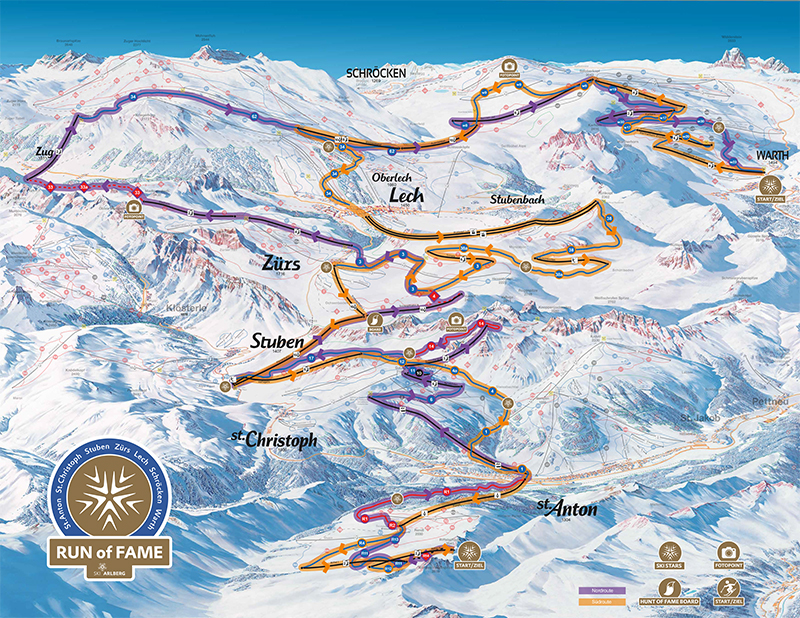 Übersicht Run of Fame Arlberg